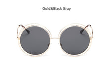 TSHING New big circle round frame sunglasses for women bicyclic female fashion personality Oculos Feminino oversized sun Glasses