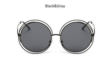 TSHING New big circle round frame sunglasses for women bicyclic female fashion personality Oculos Feminino oversized sun Glasses