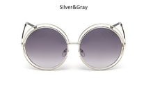 TSHING New big circle round frame sunglasses for women bicyclic female fashion personality Oculos Feminino oversized sun Glasses