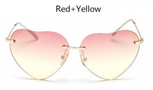 TSHING Women Rimless Heart Shape Sunglasses For Female Fashion Clear Shades Ocean Lenses Sun Glasses UV400