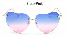 TSHING Women Rimless Heart Shape Sunglasses For Female Fashion Clear Shades Ocean Lenses Sun Glasses UV400