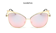 Vintage Cat Eye Women Sunglasses Fashion Ladies Cateye Mirror Sun Glasses