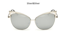 Vintage Cat Eye Women Sunglasses Fashion Ladies Cateye Mirror Sun Glasses