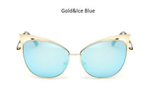 Vintage Cat Eye Women Sunglasses Fashion Ladies Cateye Mirror Sun Glasses