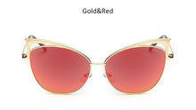 Vintage Cat Eye Women Sunglasses Fashion Ladies Cateye Mirror Sun Glasses