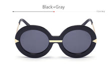 2017 New Brand Women Round Sunglasses Hollywood Pool Sea Blue Female Fashion Oversize Arrow Mirror Glasses Oculos UV400
