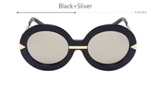 2017 New Brand Women Round Sunglasses Hollywood Pool Sea Blue Female Fashion Oversize Arrow Mirror Glasses Oculos UV400