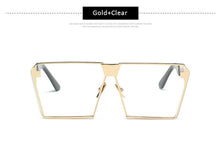 Men Oversized Square Sunglasses Women Fashion Large Size Metal Steampunk Mirror Sun Glasses