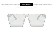 Men Oversized Square Sunglasses Women Fashion Large Size Metal Steampunk Mirror Sun Glasses