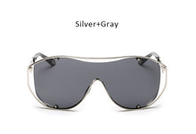 Steampunk Shield Oversize Sunglasses Men Women Celebrity Big Metal Frame Sun Glasses UV400