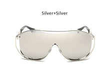 Steampunk Shield Oversize Sunglasses Men Women Celebrity Big Metal Frame Sun Glasses UV400