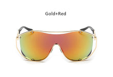 Steampunk Shield Oversize Sunglasses Men Women Celebrity Big Metal Frame Sun Glasses UV400