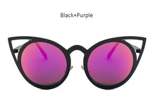 Women Round Lenses Cat Eye Sunglasses Fashion Mirror Sun Glasses Ladies Ceteye Optics Eyewear