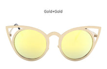 Women Round Lenses Cat Eye Sunglasses Fashion Mirror Sun Glasses Ladies Ceteye Optics Eyewear