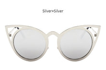 Women Round Lenses Cat Eye Sunglasses Fashion Mirror Sun Glasses Ladies Ceteye Optics Eyewear
