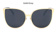 TSHING New Oversized Cat Eye Mirrored Sunglasses Women Fashion Shades Cateye Sun glasses Vintage Famale UV400