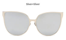 TSHING New Oversized Cat Eye Mirrored Sunglasses Women Fashion Shades Cateye Sun glasses Vintage Famale UV400