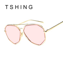 TSHING New Women Aviation Sunglasses Fashion Brand Designer Twin-Beam Mirror Shades Pilot Sunglasses UV400