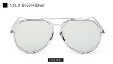 TSHING New Women Aviation Sunglasses Fashion Brand Designer Twin-Beam Mirror Shades Pilot Sunglasses UV400
