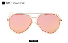 TSHING New Women Aviation Sunglasses Fashion Brand Designer Twin-Beam Mirror Shades Pilot Sunglasses UV400