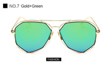 TSHING New Women Aviation Sunglasses Fashion Brand Designer Twin-Beam Mirror Shades Pilot Sunglasses UV400