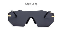 New Luxury Brand Rimless Sunglasses For Women Fashion One Piece Lens Designer Mirror Sun Glasses