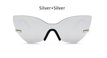 Cat Eye Sunglasses Women Fashion Brand One Piece Lens Coating Mirror Sun Glasses Female Eyewear