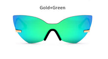 Cat Eye Sunglasses Women Fashion Brand One Piece Lens Coating Mirror Sun Glasses Female Eyewear