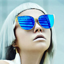 New Oversized Cat Eye Mirrored Sunglasses Women Fashion Shades Cateye Sun glasses