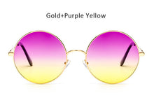 Oversized Round Sunglasses Women Vintage Metal Circle Wrap Sun Glasses