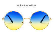 Oversized Round Sunglasses Women Vintage Metal Circle Wrap Sun Glasses