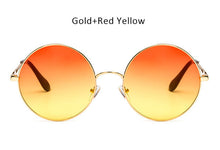 Oversized Round Sunglasses Women Vintage Metal Circle Wrap Sun Glasses