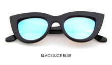 Retro Thick Frame Cat Eye Sunglasses Women Ladies Fashion Brand Designer Mirror Lens Cateye Sun Glasses For Female